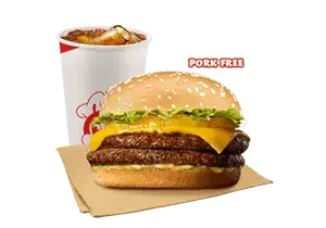 Double Amazing Aloha Champ Jr. w/o Bacon & w/ Drink

