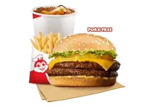 Double Amazing Aloha Champ Jr. w/o Bacon w/ Fries & Drink

